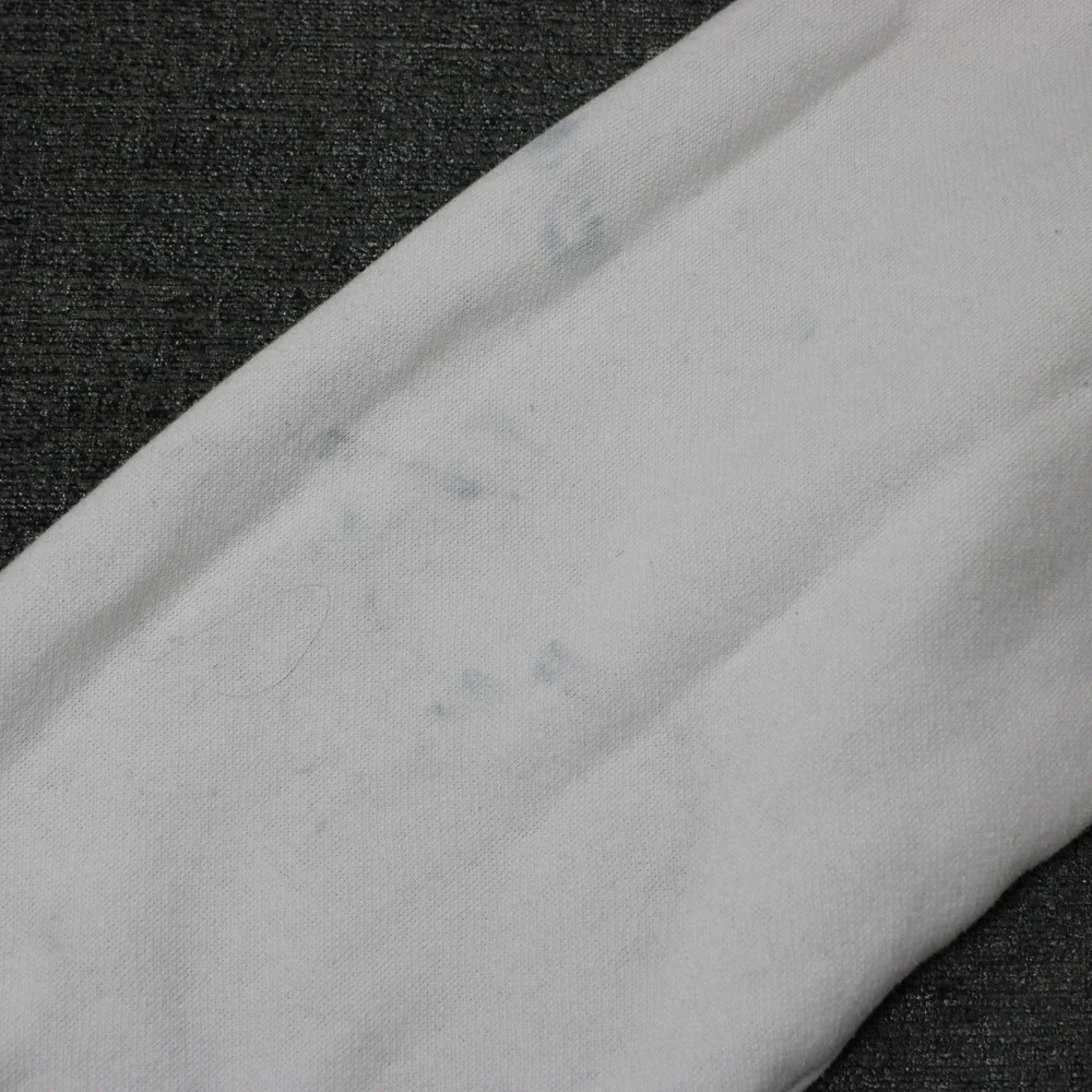 The North Face Mens Large White Multi Logo Graphic‎ Crewneck Sweatshirt Fleece